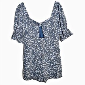 Altar’d State NWT Blue Cottage Floral Shorts Romper 1pc. Size Large 10/12 New